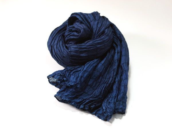 藍染スカーフ「プランプ」/　indigo dyed scarf "plump"