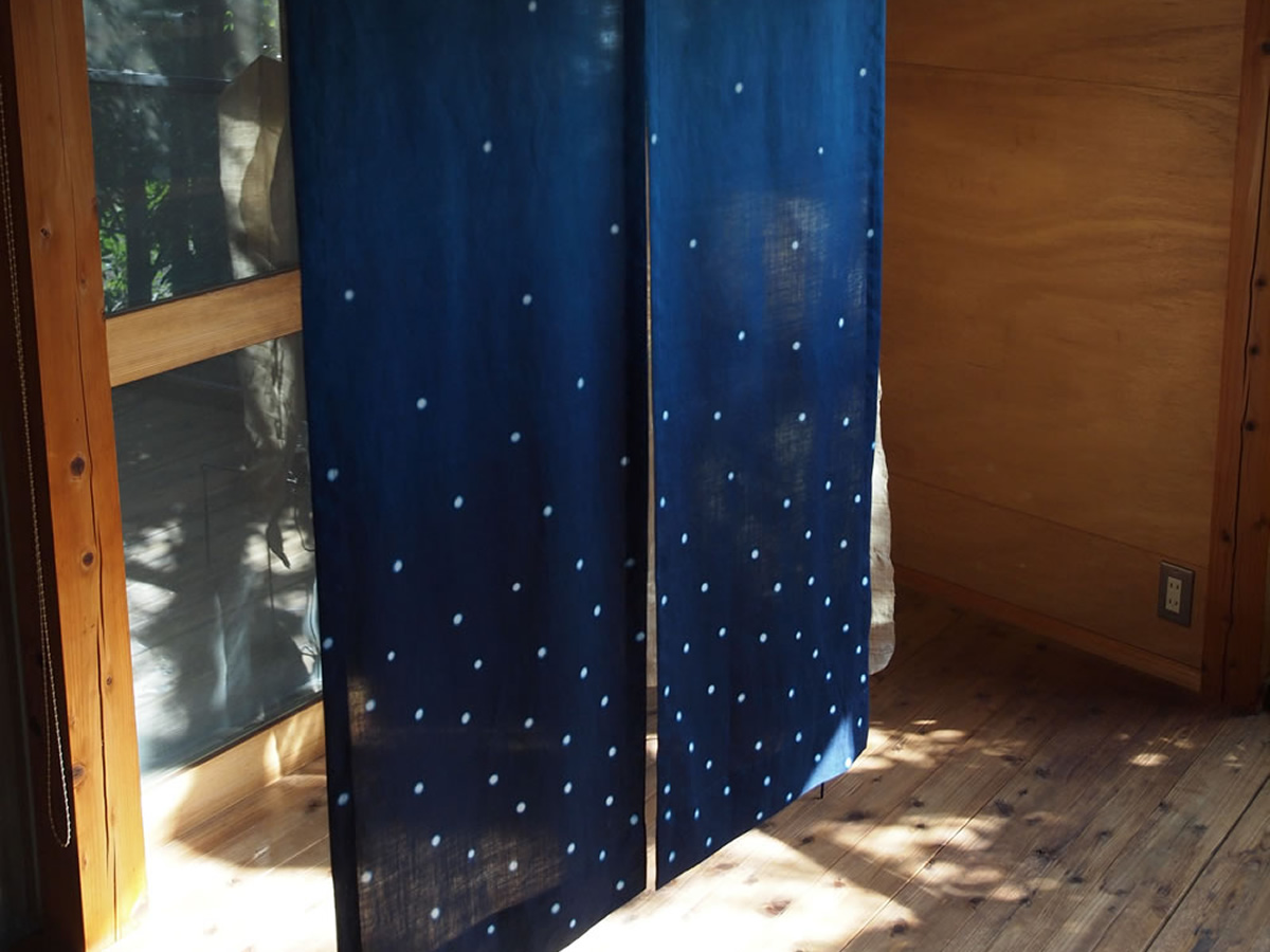 リネンの暖簾/ Linen's split curtains